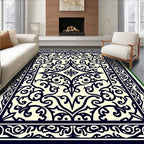 Ornate Noir Arabesque Inspired Design Rug