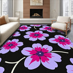 Bold Purple Pink Floral Pattern Rug