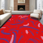 Bold Swirling Abstract Brushstroke Design Rug