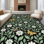 Nature Inspired Butterfly Bee Pattern Rug