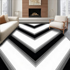 Monochrome Chevron Geometric Pattern Rug
