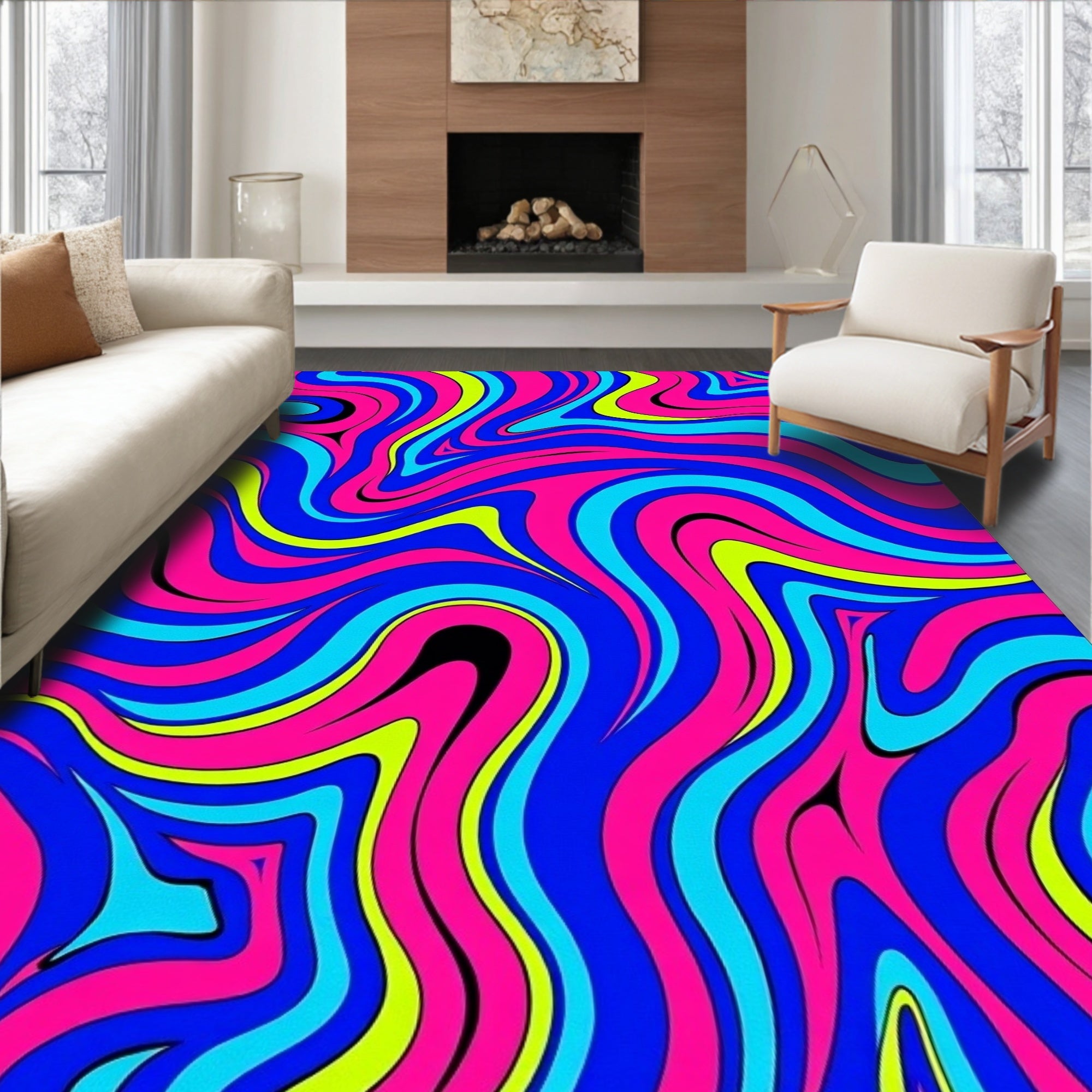 Vibrant Swirl Pattern Design Rug