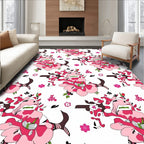 Crimson Pink Floral Branches Rug