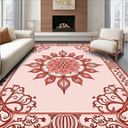 Vintage Floral Medallion Border Design Rug