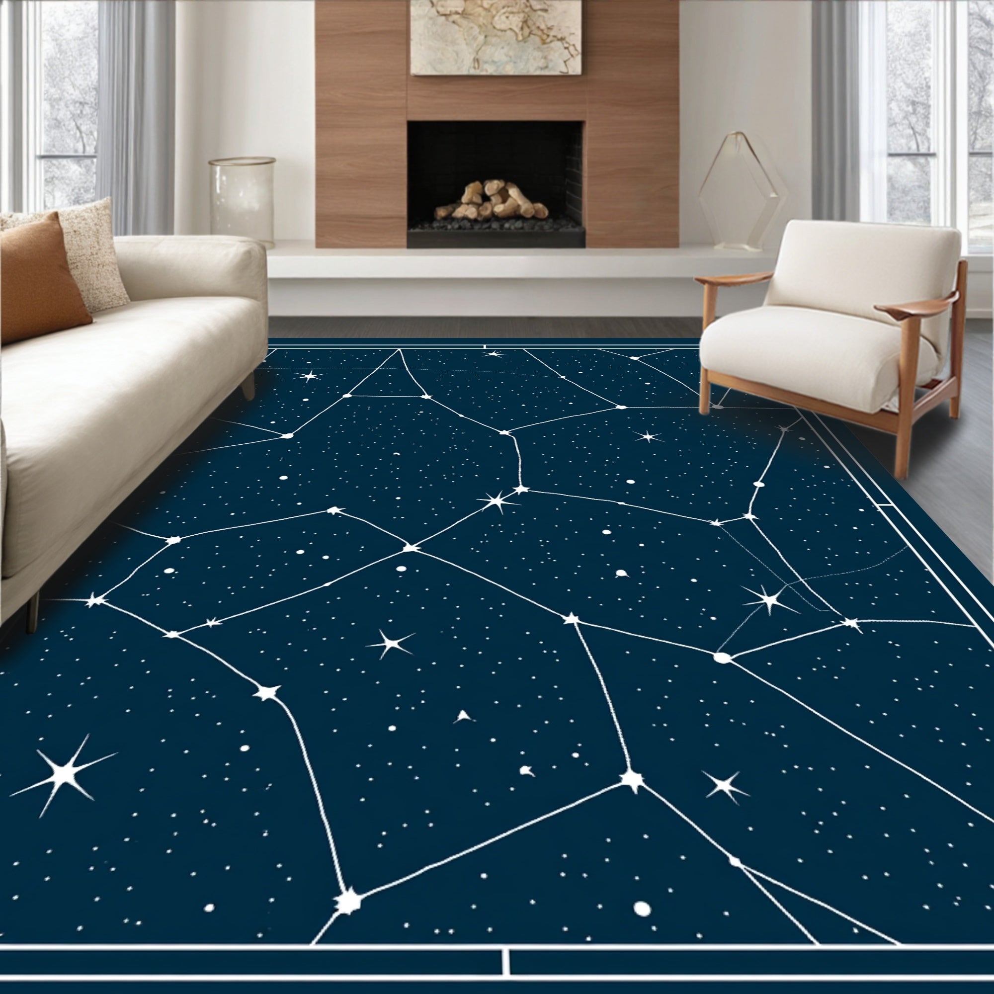 Celestial Constellation Pattern Rug