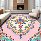 Vibrant Floral Medallion Pastel Rug