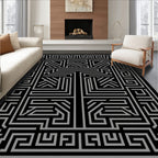 Modern Geometric Maze Pattern Rug