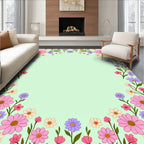 Retro Floral Garden Pattern Rug