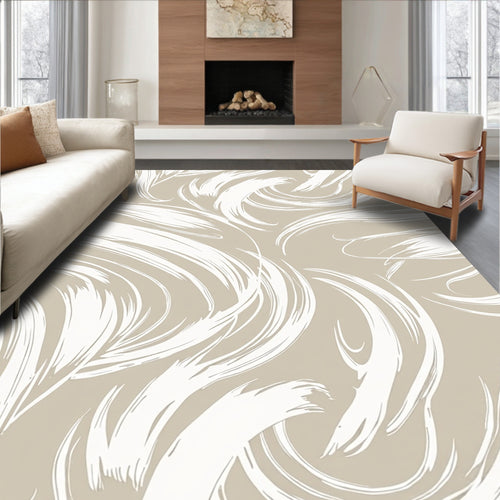 Abstract Swirl Brushstroke Pattern Rug