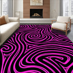 Bold Pink Swirl Abstract Pattern Rug