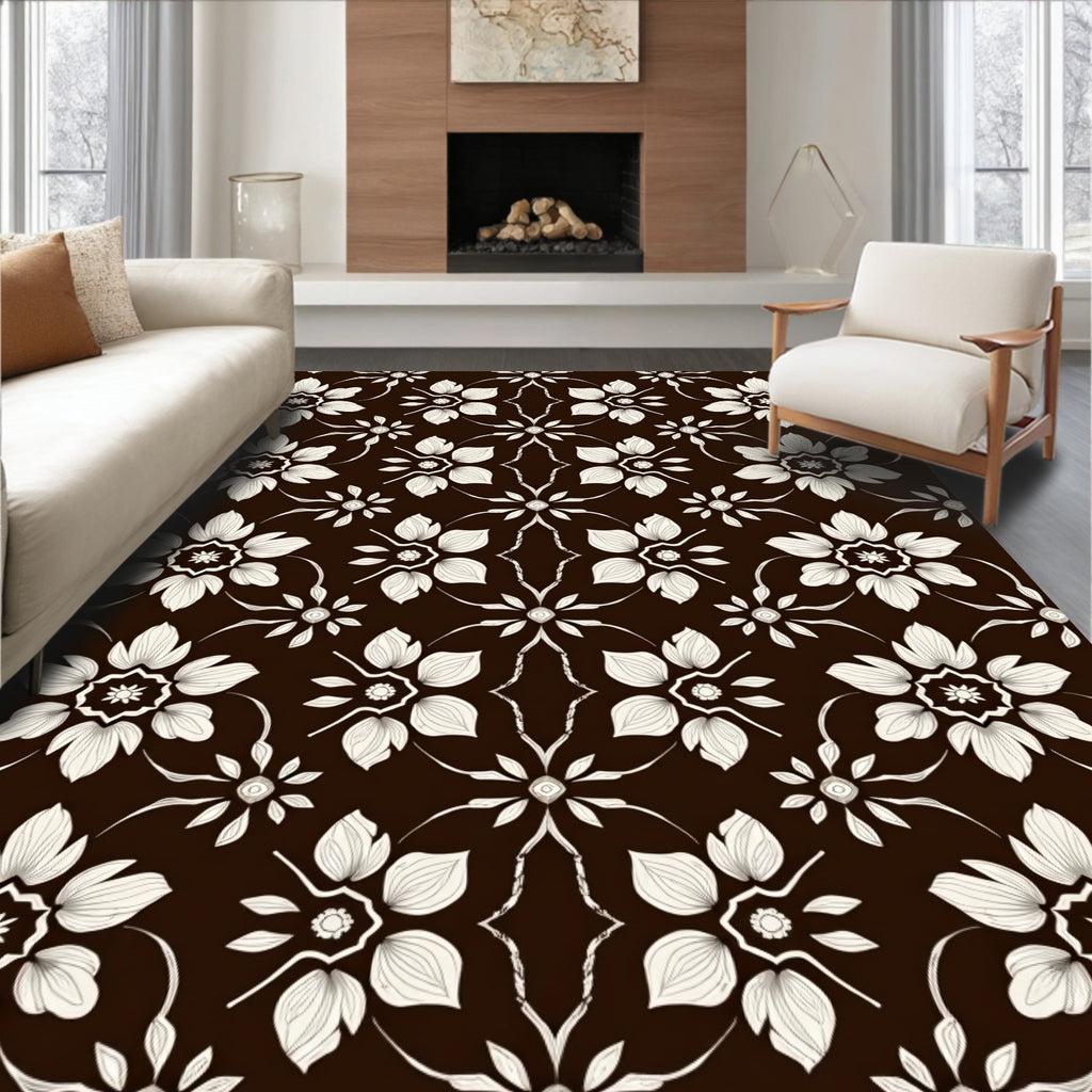 Classic Floral Vines Pattern Design Rug