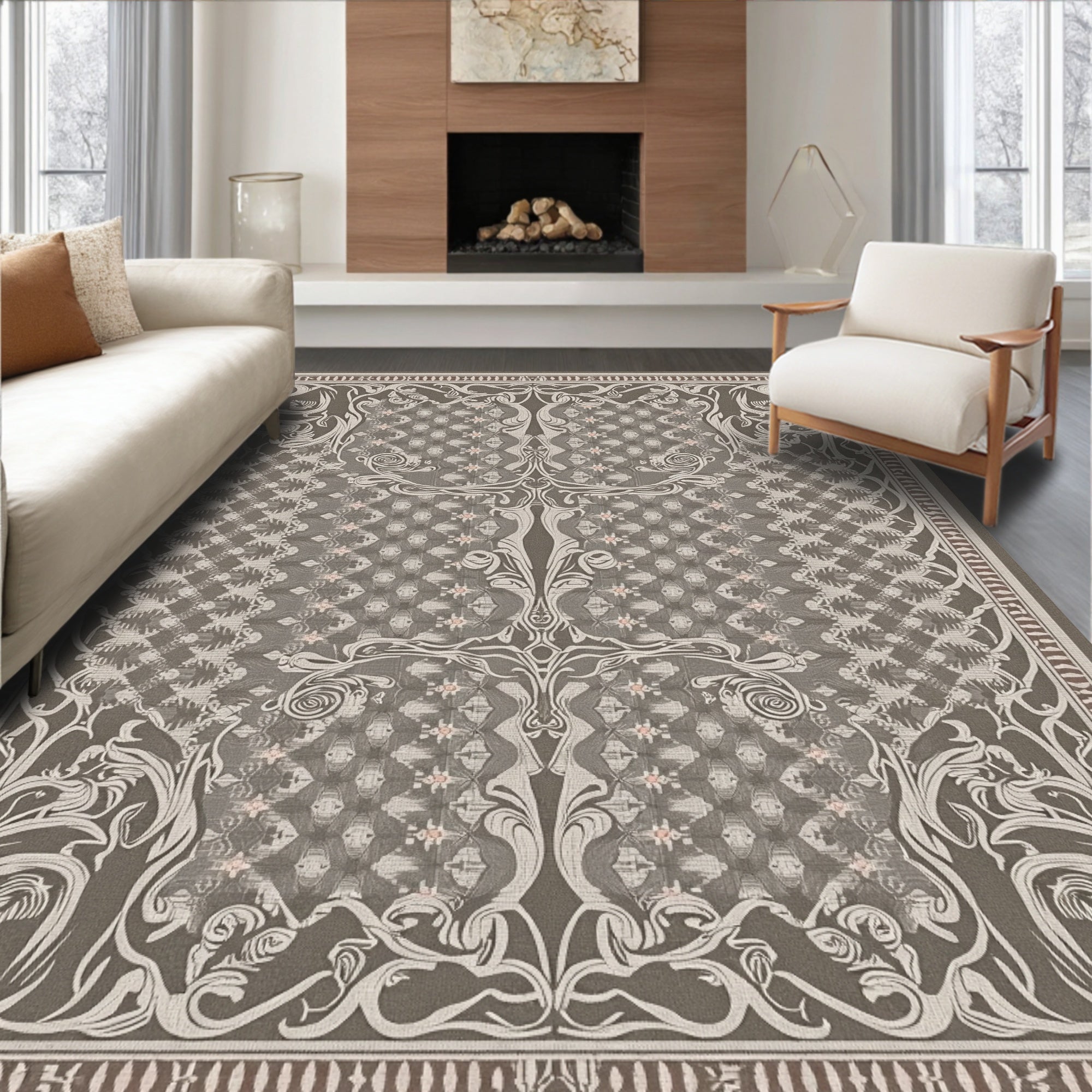 Ornate Floral Pattern With Subtle Accents Rug
