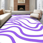 Abstract Purple Wavy Stripe Pattern Rug