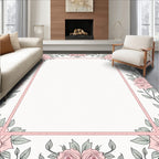 Pink Rose Vine Garden PatternRug Rug