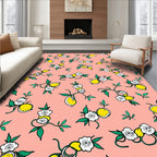 Pink Lemon Bloom Pattern Rug