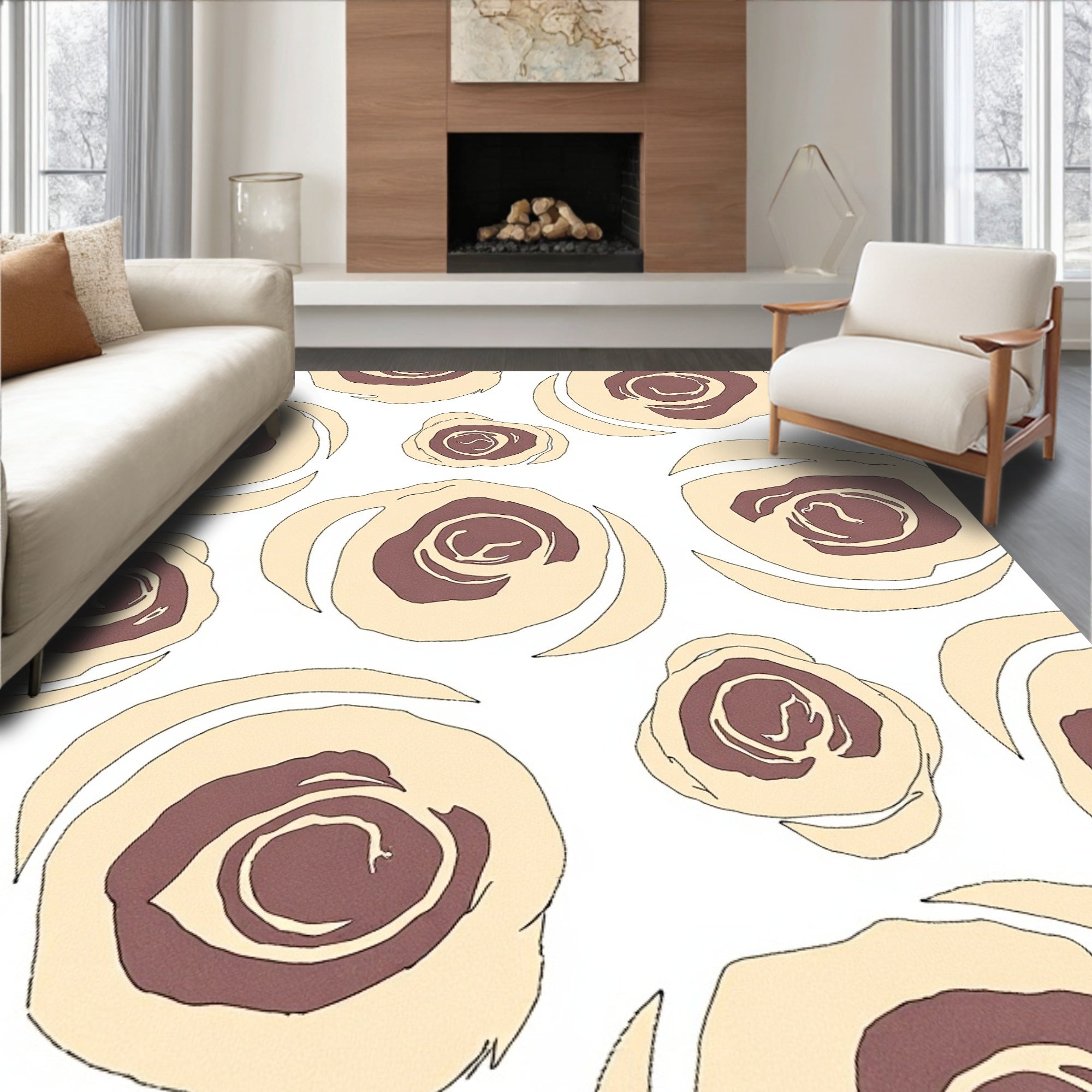 Abstract Rose Pattern Design Rug