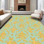 Gold Flourish Damask Pattern Rug