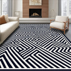 Geometric Lines And Maze Pattern Rug