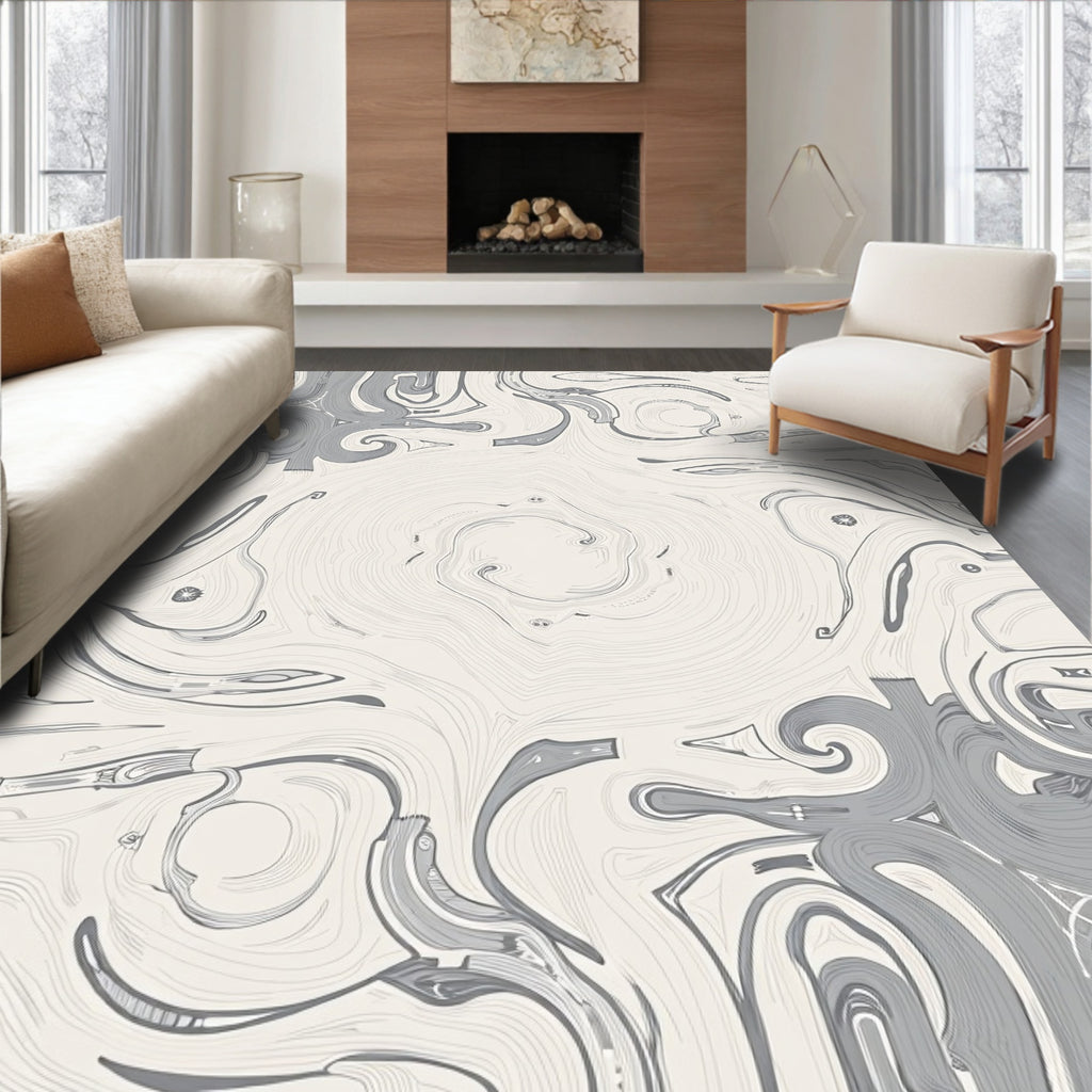 Fluid Swirl Abstract Pattern Rug