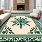 Ornate Floral Leaf Pattern Rug