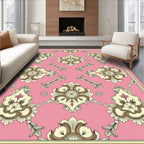 Ornate Floral Symmetry Pink Rug