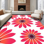 Floral Burst Pattern Red Orange Rug