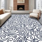 Elegant Floral Swirl Pattern Design Rug