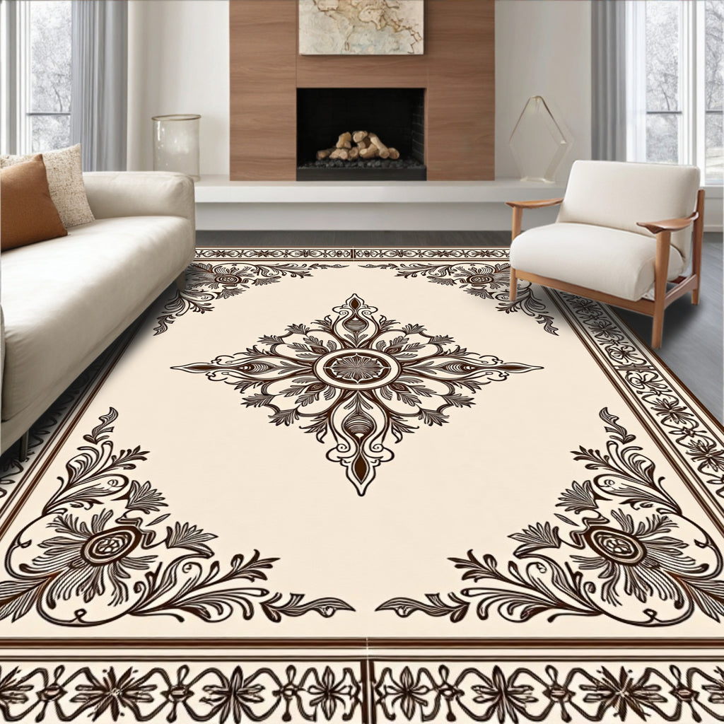 Ornate Laurel Floral Medallion Rug