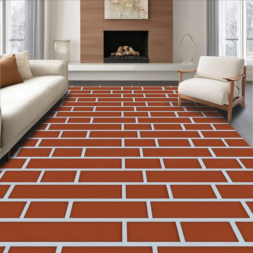 Classic Brick Patterned Accent Rug