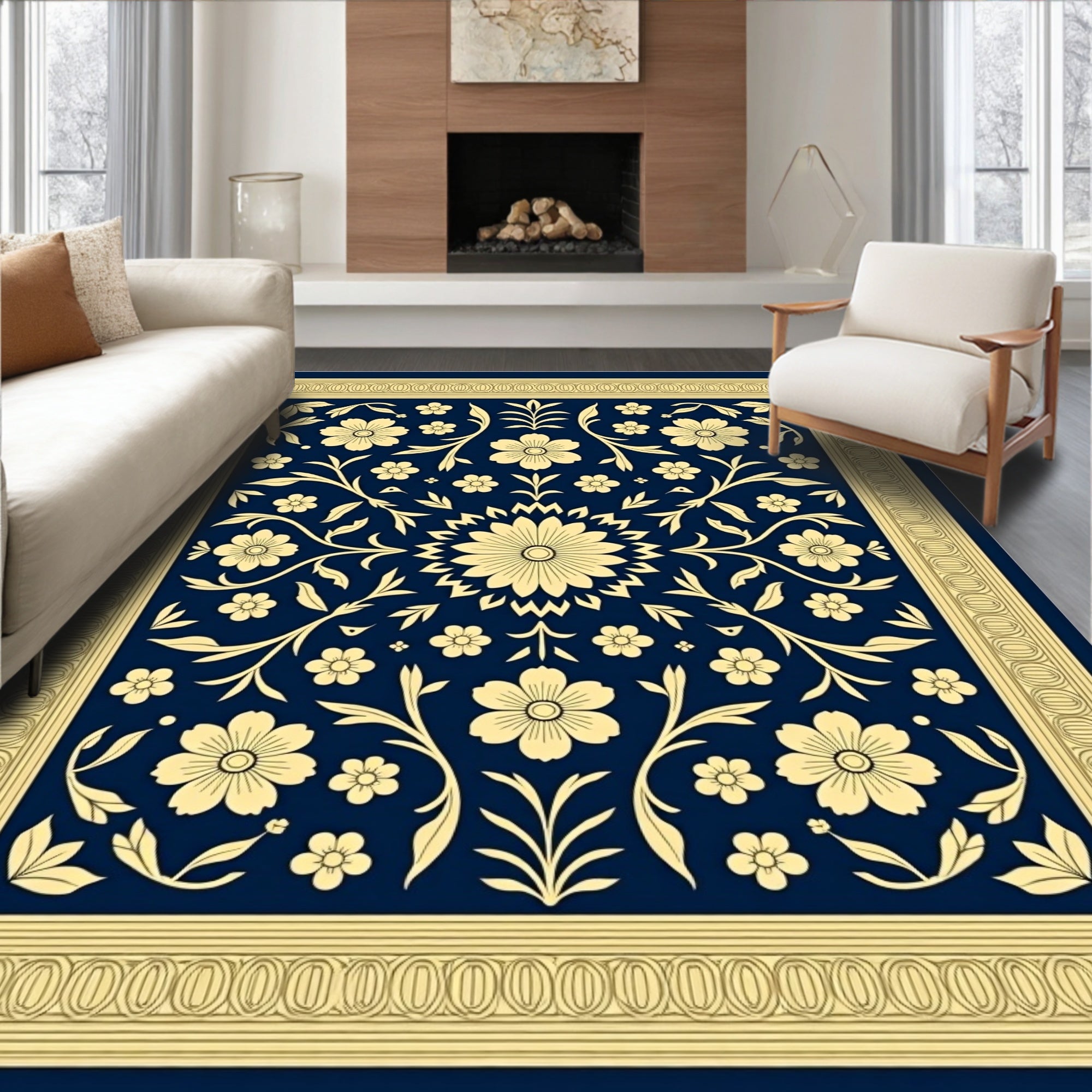 Classic Floral Vine Arabesque Rug