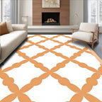 Orange Lattice Geometric Pattern Design Rug