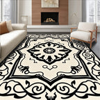 Intricate Floral Scrollwork Medallion Design Rug