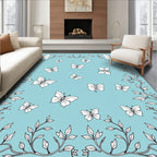 Whimsical Butterflies Vines Design Rug