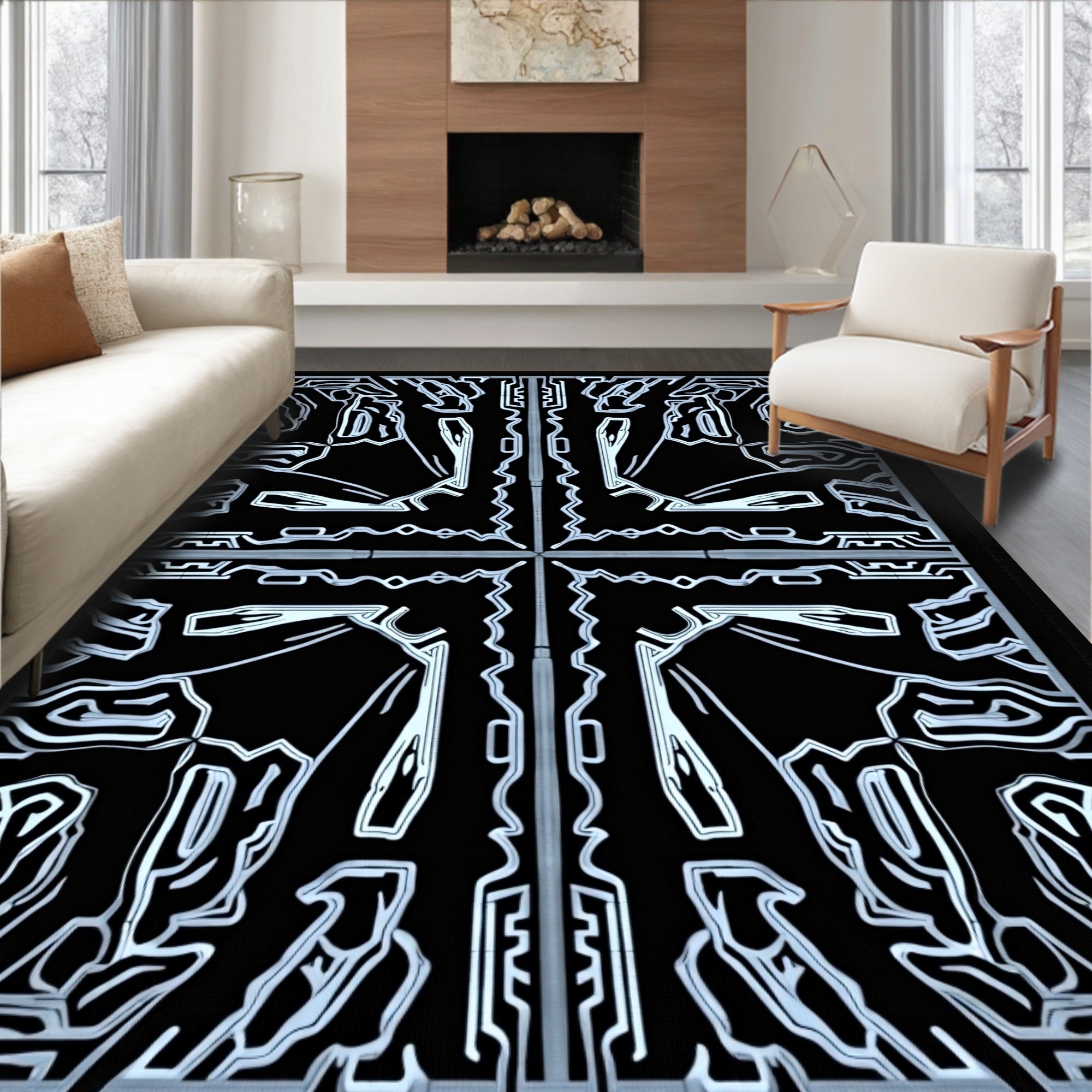 Abstract Geometric Symmetry Design Rug