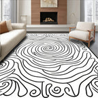 Abstract Swirl Wave Pattern Rug