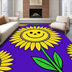 Happy Sunflower Pattern Design Rug