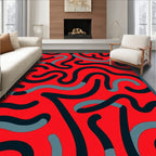 Abstract Wavy Lines Pattern Rug