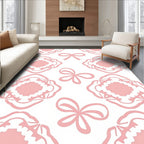 Pink Bow Laurel Pattern Rug