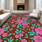 Vibrant Pink Floral Pattern Rug