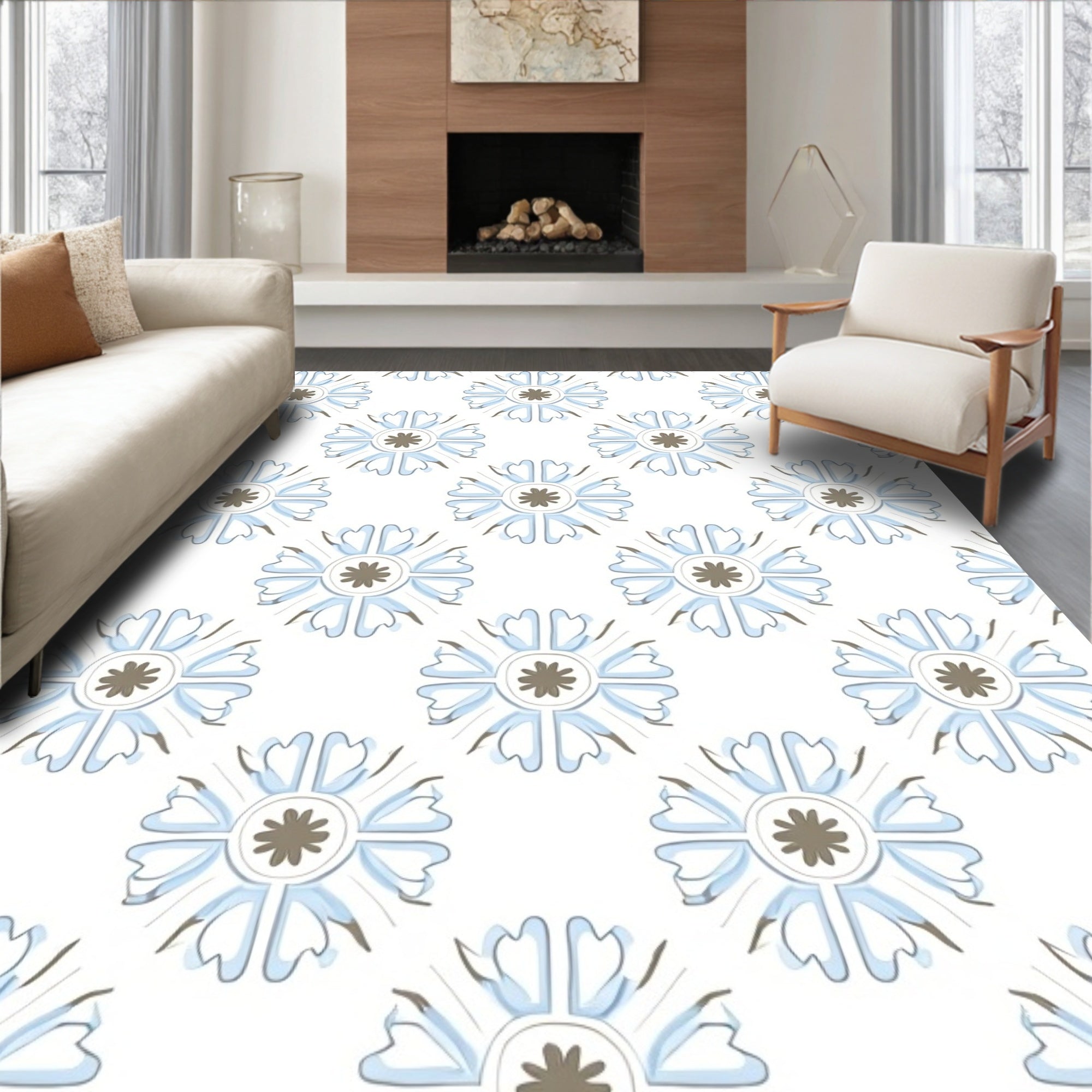 Subtle Floral medallion pattern Rug