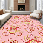 Ornate Pink Floral Swirl Pattern Rug