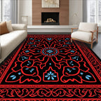 Red Floral Intricate Medallion Rug