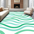Cool Mint Green Wave Pattern Rug