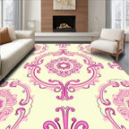 Pink Floral Baroque Pattern Rug