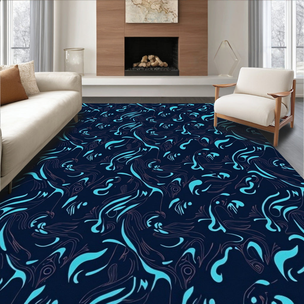 Chic Abstract Flowing Pattern Rug