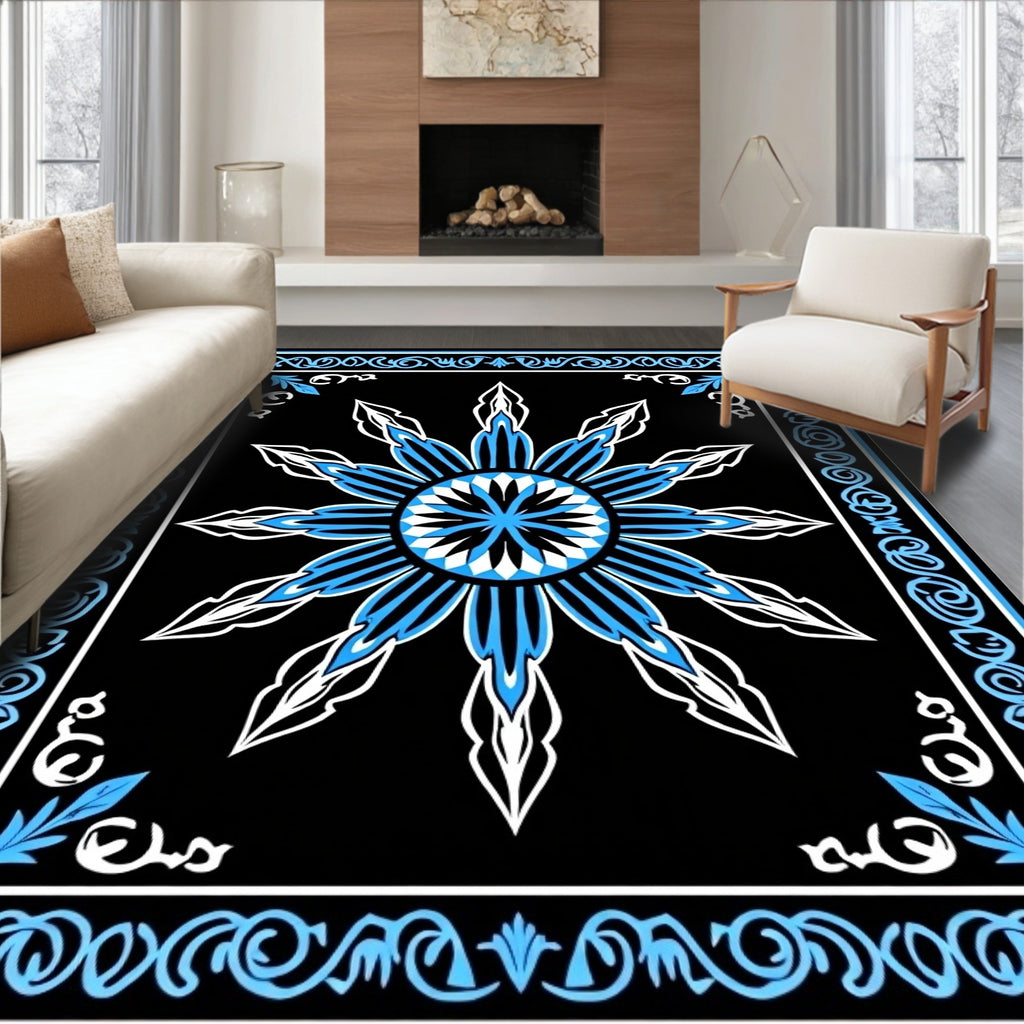 Central Sun Floral Medallion Pattern Rug