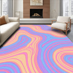 Vivid Pastel Swirl Marble Pattern Rug