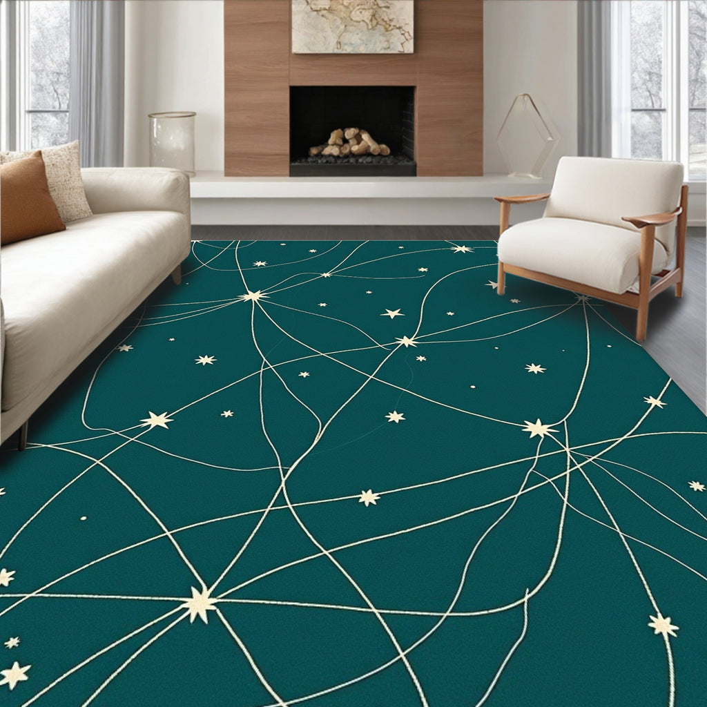 Constellation Woven Star Pattern Rug
