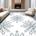 Gray Snowflake Floral Medallion Rug