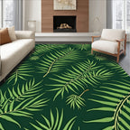 Green Leaf Motif Pattern Rug